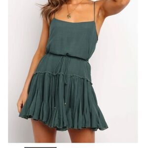 Indikah April mini Drop Waist BOHO feminine A line Ruffle frilled Sun dress XS